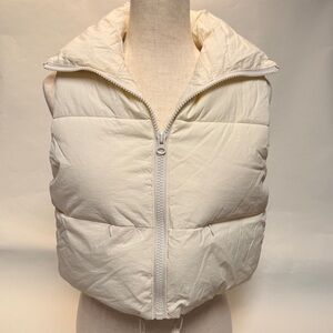 Simply Southern Off-White Cropped Puffer Vest